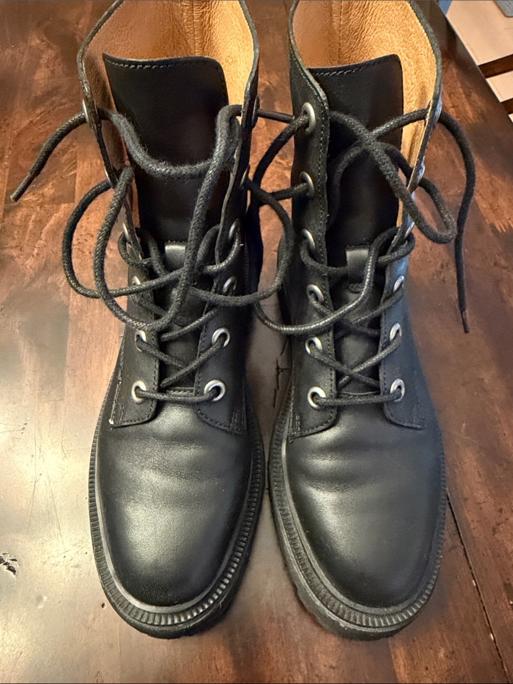 Madewell Black Leather Lace-Up Women's Boots